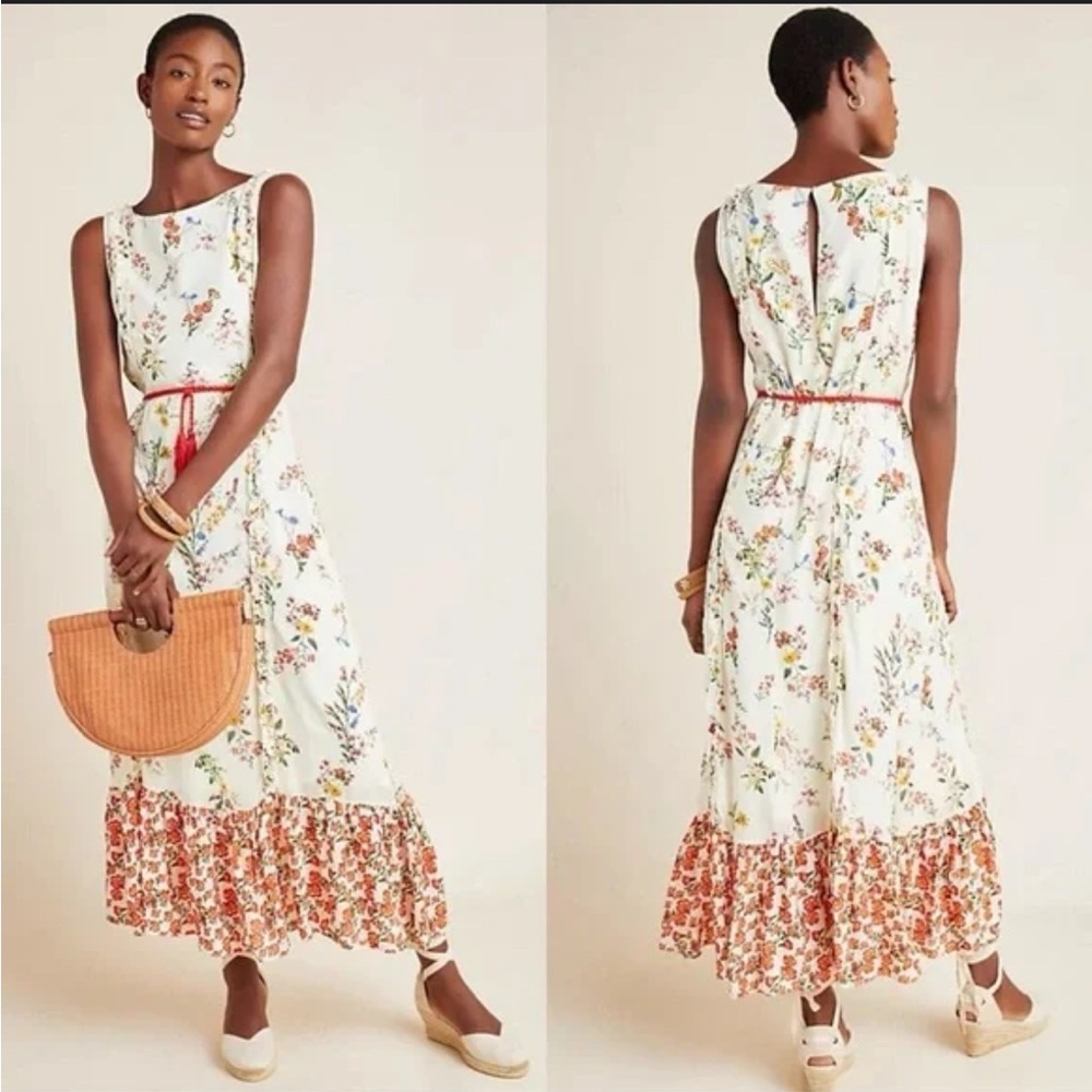 FARM Rio for Anthropologie ivory floral maxi dress Jemima floral maxi dress